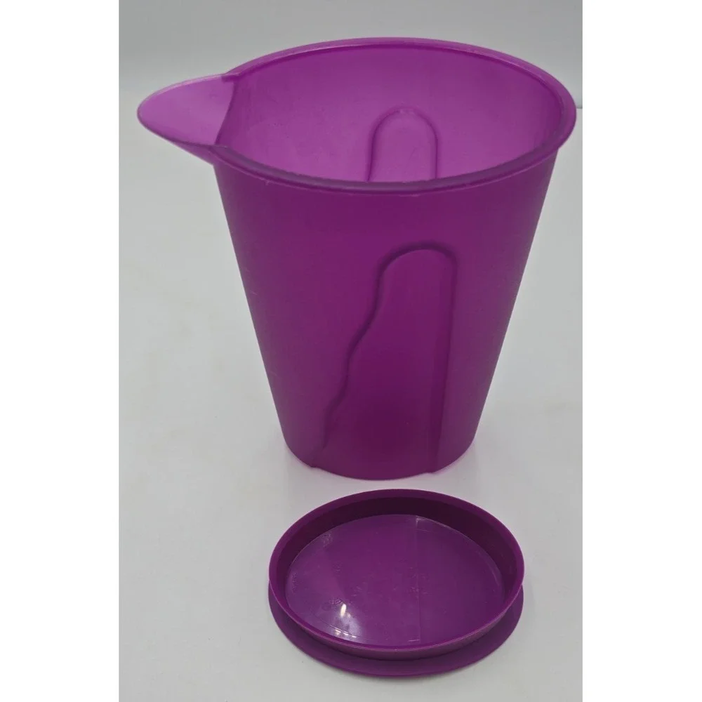 Vtg Tupperware Impressions Pitcher Purple Flip Lid Retro Kitchen Decor MCM 1L